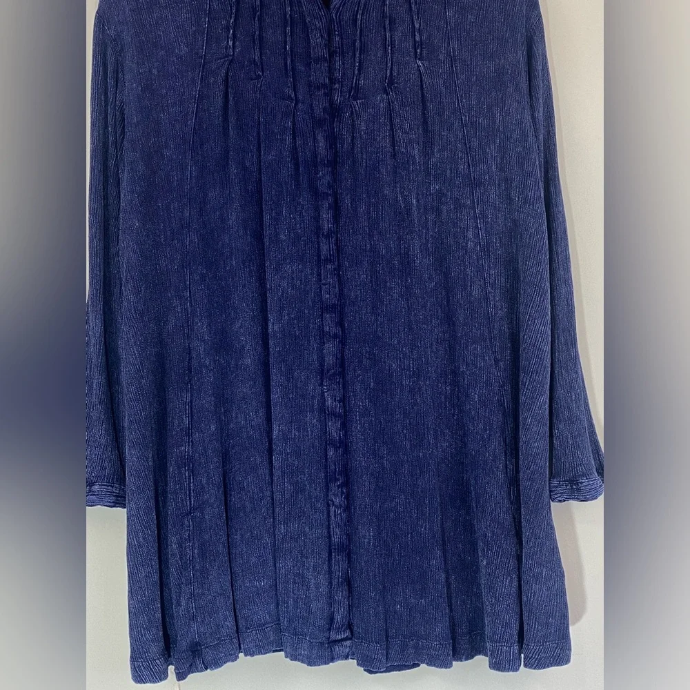 Free People Spin Me Boho Oversized Button-Up Tunic Shirt Dress - Sz S - Picture 4 of 10